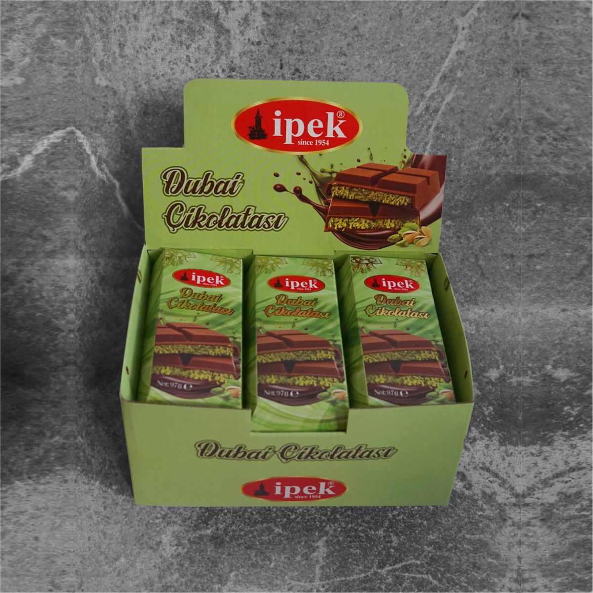 12 Adet Dubai Çikolatası kutu 97 gr x 12